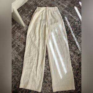 Mango, size S, off white pleated wideleg pants